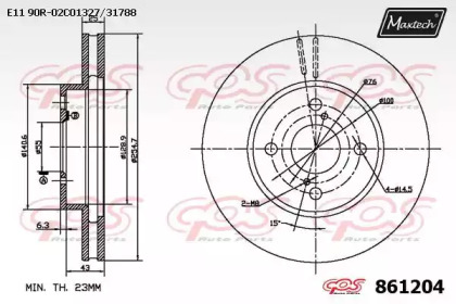 Тормозной диск MAXTECH 861204.0000