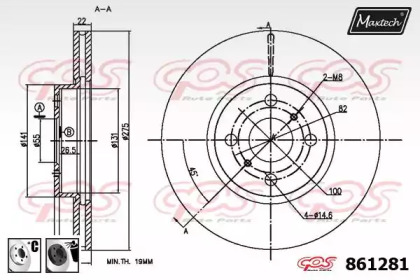 Тормозной диск MAXTECH 861281.6060