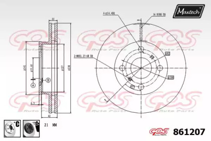 Тормозной диск MAXTECH 861207.6060