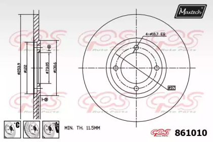 Тормозной диск MAXTECH 861010.6880