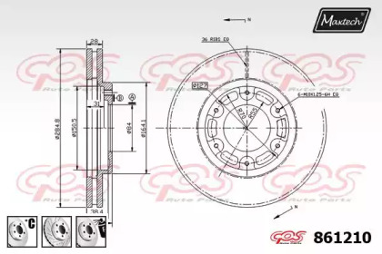 Тормозной диск MAXTECH 861210.6980