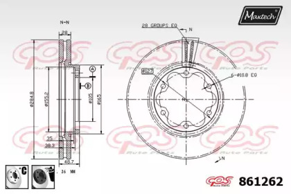 Тормозной диск MAXTECH 861262.6060