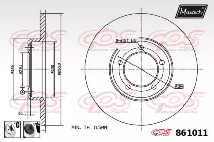 Тормозной диск MAXTECH 861011.6060