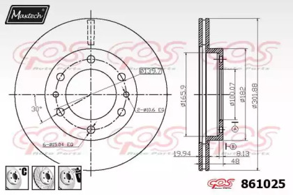 Тормозной диск MAXTECH 861025.6880