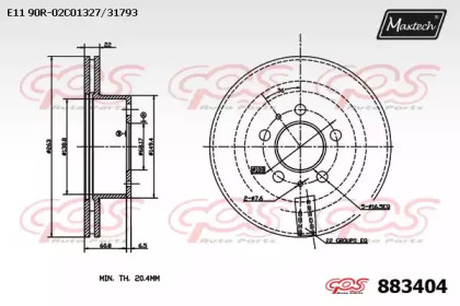 Тормозной диск MAXTECH 883404.0000