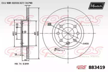 Тормозной диск MAXTECH 883419.0000