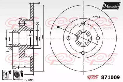 Тормозной диск MAXTECH 871009.6060