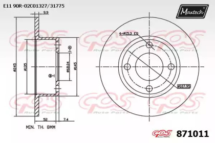 Тормозной диск MAXTECH 871011.0000