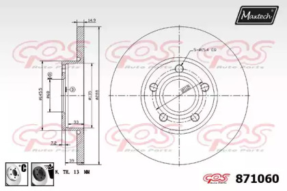 Тормозной диск MAXTECH 871060.6060