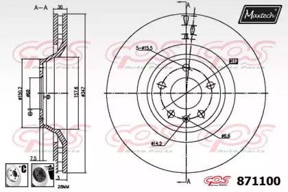 Тормозной диск MAXTECH 871100.6060