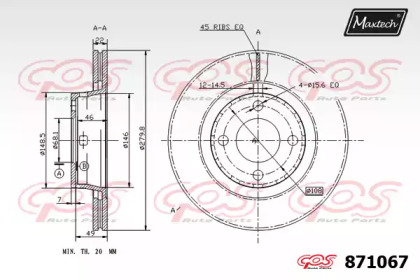 Тормозной диск MAXTECH 871067.0000