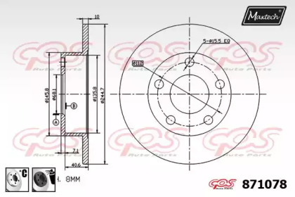 Тормозной диск MAXTECH 871078.6060