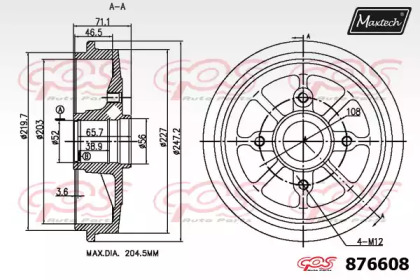 Тормозный барабан MAXTECH 876608.0000