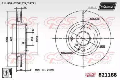 Тормозной диск MAXTECH 821188.0080