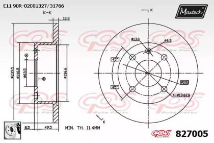 Тормозной диск MAXTECH 827005.0080