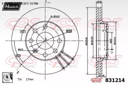 Тормозной диск MAXTECH 831214.0080