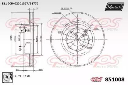 Тормозной диск MAXTECH 851008.0080