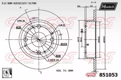 Тормозной диск MAXTECH 851053.0080