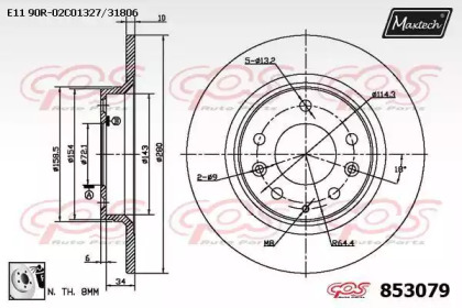 Тормозной диск MAXTECH 853079.0080