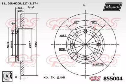 Тормозной диск MAXTECH 855004.0080