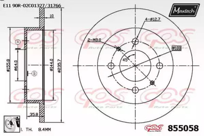 Тормозной диск MAXTECH 855058.0080