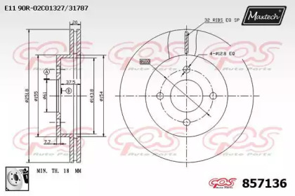 Тормозной диск MAXTECH 857136.0080