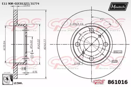 Тормозной диск MAXTECH 861016.0080