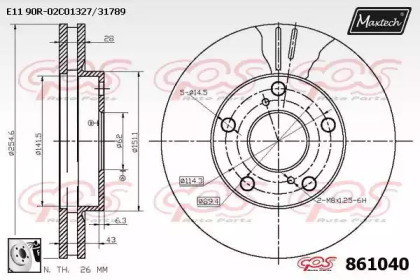 Тормозной диск MAXTECH 861040.0080