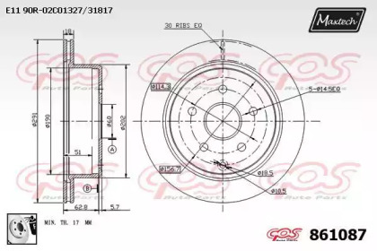 Тормозной диск MAXTECH 861087.0080