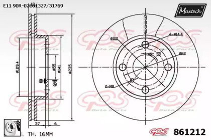 Тормозной диск MAXTECH 861212.0080