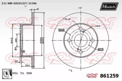 Тормозной диск MAXTECH 861259.0080