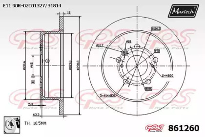 Тормозной диск MAXTECH 861260.0080