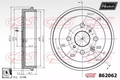 Тормозный барабан MAXTECH 862062.0080