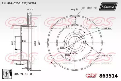 Тормозной диск MAXTECH 863514.0080