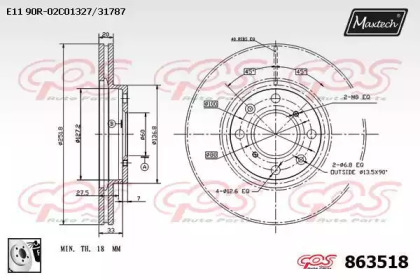 Тормозной диск MAXTECH 863518.0080