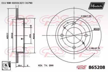 Тормозной диск MAXTECH 865208.0080