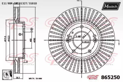 Тормозной диск MAXTECH 865250.0080