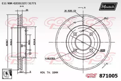 Тормозной диск MAXTECH 871005.0080