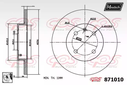 Тормозной диск MAXTECH 871010.0080