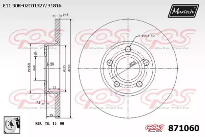 Тормозной диск MAXTECH 871060.0080