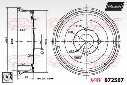 Тормозный барабан MAXTECH 872507.0080