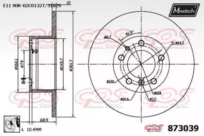 Тормозной диск MAXTECH 873039.0080