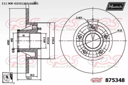 Тормозной диск MAXTECH 875348.0081