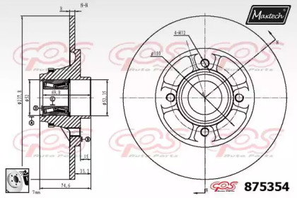 Тормозной диск MAXTECH 875354.0081