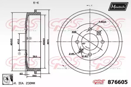 Тормозный барабан MAXTECH 876605.0080