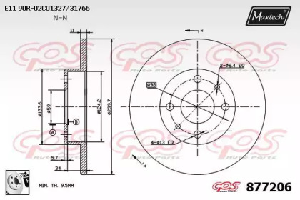 Тормозной диск MAXTECH 877206.0080