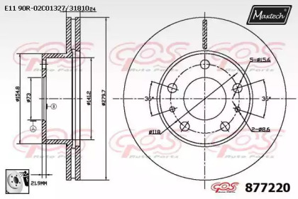 Тормозной диск MAXTECH 877220.0080