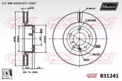 Тормозной диск MAXTECH 831241.0080