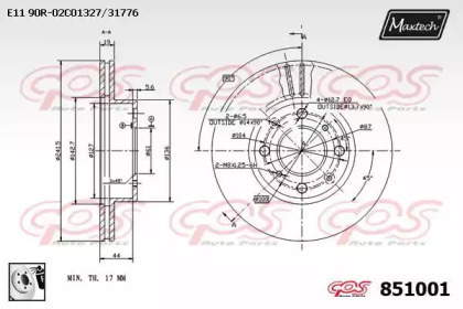 Тормозной диск MAXTECH 851001.0080