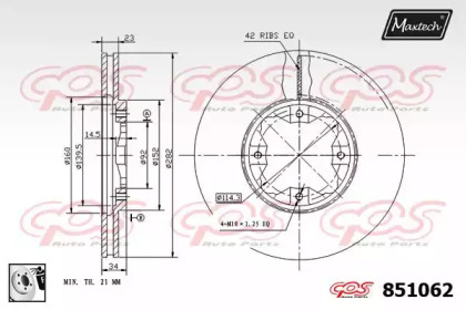 Тормозной диск MAXTECH 851062.0080